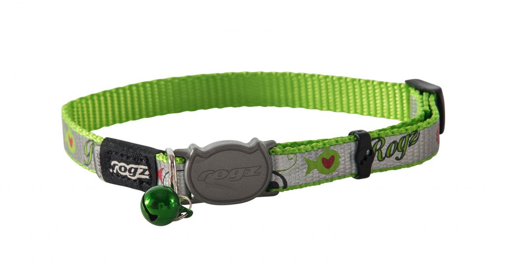 Collar, Reflectocat Cat Safety Lime Collar Small 20 - 31cm, Rogz